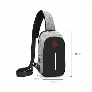Waterproof Multi-functional single shoulder chest bag with USB charge