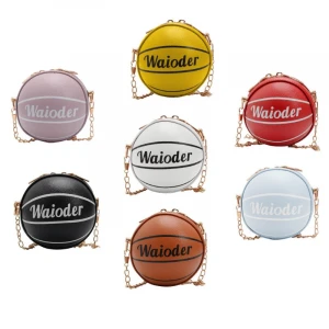White Color Latest Design Fancy Girls Women Mini Basketball Kids Basket Ball Purse Handbags Ladies Hand Bags