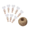 White Heart 100 Pcs White Mini Wooden Heart Clothespins 3.5 cm  Wooden Photo Paper Pegs Craft Clips For Wedding Party