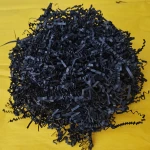 Wholesale 3MM black shredded paper  filler for packaging gift box  crinkle paper material