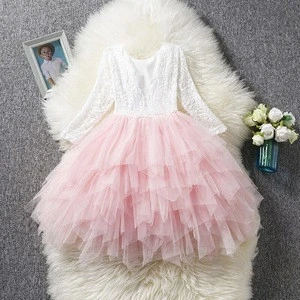 Wholesale Baby Girls Dress Pink Maxi TUTU Spring Autumn Baby Dresses