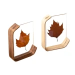 wholesale Christmas wedding L-shape clear blank sublimation double sided wooden acrylic photo frame stand for tabletop display