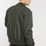 wholesale custom bomber jackets solid color zip fastening utility bomber jacket men