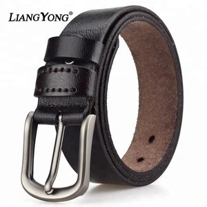 Wholesale Custom Needlepoint Buckle Luxury Pure Elastic Belt Fashion Men Full Grain Leather Genuine Garter Belt With No Panties
