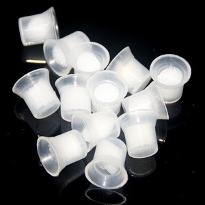 Wholesale disposable tattoo supplies plastic material  ink ring cup with sponge for tattoo ink