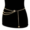 Wholesale Fashionable Boho Cuban Link Chain Multi-layer Metal Waist Chain Dress Belly Chains Belt Jewelry
