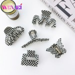Wholesale Hair Clip Accessories European Design Plaid Series Black and White Acetate Memphis Hair Claws Clips