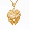 Wholesale hot sell gold plated stainless steel lion head pendant YSS182
