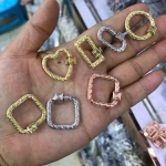 Wholesale Micro Pave Threaded Lobster Clasp,Screw  Lock Clasp ,Key Shape Clasp Lock Carabiner Pave Lock