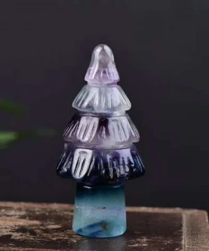 Wholesale natural crystal quartz fluorite Christmas tree for Christmas decoration