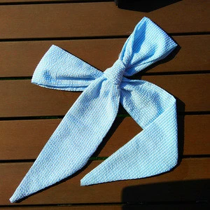 Wholesale Personalized Blue And Pink Striped Monogrammed Seersucker Bow Sash