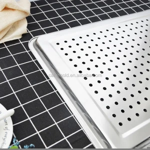 Wholesale Professional Industrial Customized Factory Direct Sale Perforated  Non-Stick Stainless Steel Sheet Pan Bakeware