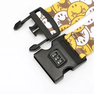 Wholesale sublimation Adjustable travelling luggage Belt strap has TSA combination lock