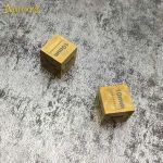 Wholesale supply logo custom gold color plated titanium dice ,pure titanium square dice decoration
