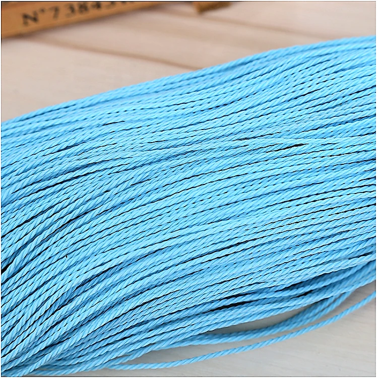 Wholesale YRL02BL 1mm Light Blue waxed cotton rope round waxed cord string
