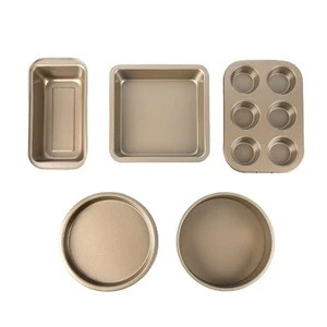 WIDEAL Wholesale carbon steel champagne gold bakeware square pan bread custom non stick bakeware pan set