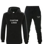 Winter hot sale sports plain custom logo training & jogging white cotton/polyester fleece tracksuit