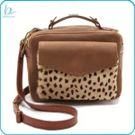 Winter Popular Genuine Suede Leather Calf Hair Leather Shoulder Bag
