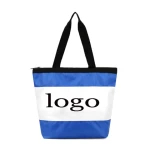 Woman Foldable Nylon Tote Bag Pink Letter Style Pattern Fashion Zipper Handle Bags Shoulder Handbag