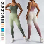 Woman Seamless Gym Yoga Jumpsuit New Tie Dye Womens Yoga Wear Beauty Back Chest Pad Hip Lifting Workout Jumpsuit for Women