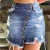 Import Women Blue Ripped Casual Mini Denim Skirt 2021 Summer New Bodycon Women Skirt from China