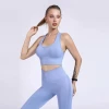 Women custom logo kit de roupa seamless yoga wear set gym clothing sport wear top leggings yoga suit