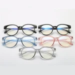 Women Glasses Frame Men Anti Blue Light Eyeglasses Frame Vintage Round Clear Lens Glasses Optical Spectacle Frame
