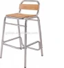 Wooden bar stool high chair with aluminum frame