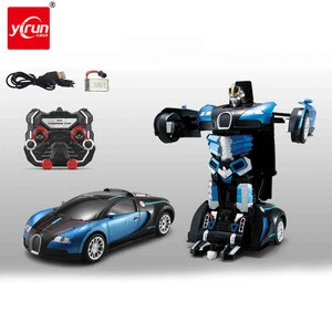 YK034659 Wholesale 2.4g radio control toy for children rc car transform robot toy for sale