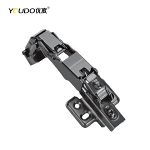 YOUDO Aluminum Frame Hydraulic 165 Degree Hinge Soft Close Fixed Hidden Cabinet Hinges for Kitchen Furniture