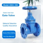 Z45X-16Q Non rising stem gate valve Nodular cast iron non rising stem soft sealing elastic seated flange gate valve