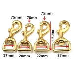 Solid Brass Carabiner O Ring Keychain Trigger Metal Spring Buckle with Ring Snap Clasps for Bags Charms and Keys