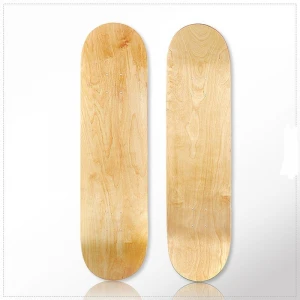 Natural Color 7ply Maple Concave Double Kick Skateboard