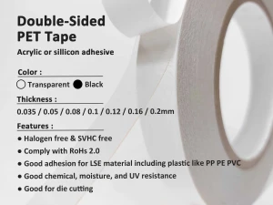 Double sided Polyester Tape, high temp. masking tape