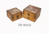 Natural Wood Color Map PU Wooden Box 2 Pieces