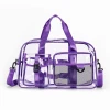 Clear PVC Duffle Bag, Large‑capacity Transparent Travel Bag, Multi‑pocket Shoulder Handbag for Gym Sports Weekend Trip
