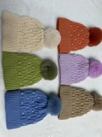 knit beanies with pearl