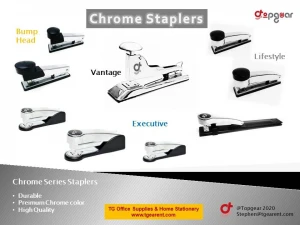 High Quality Office Durable Preimum Chrome Color Chrome Series Staplers