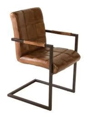 Iron Leather Dining Chair