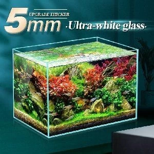 wholesale fish tanks small glass warm mountain light creative small mini table glass fish tank