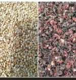 Soya beans, sesame seeds, hibiscus flower, onions