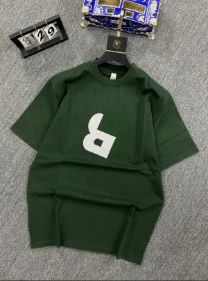 380g Heavyweight Cotton Plus Size Men's T-Shirt with Letter B Print XL-3XL