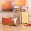 24 pcs Food Storage Set 24 Round Labels 4 oz Square Spice Bottles Spice Containers With Plastic Shakers