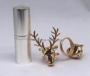 Novelty Lipstick case with Ring Decoration   custom lipstick shell   lipstick shell supplier
