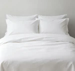 100% Cotton 4-Piece Bedding Set Solid White Queen Size For Hotel Family Use