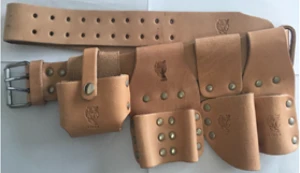 Scaffolder Leather Belt 5 Pouch – Heavy Duty- Brown (TIGER)