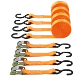 Heavy Duty Polyester Webbing Cargo Lashing Belt Tie Down Straps Motorcycles Cam Buckle Straps With Hooks