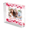 1" x 0.25" Clear Square Plastic Acrylic Mineral / Collectible / Specimen Display Bases 1" x 1/4" Thick Block