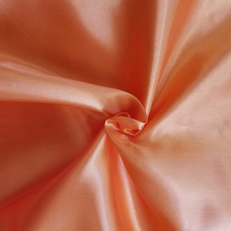 100% Polyester Woven Gold Satin Fabric For Apparel