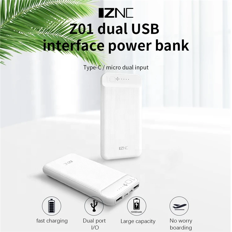 10000mah Power Bank 4ports Charger 2usb Output +1type-c Input + 1micro Input Portable Power Bank